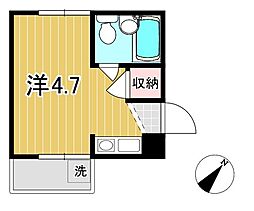 ハイツくれよん 1Kの間取図画像