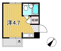 ハイツくれよん 1Kの間取図画像