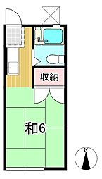 ひまわりハイツ 1Kの間取図画像