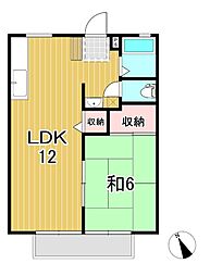 サンプラザA 1LDKの間取図画像