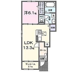 メゾンラフィネ 1LDKの間取図画像