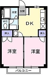 エイブル-I 2DKの間取図画像