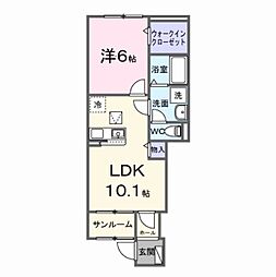 サン・ルシェッロII 1LDKの間取図画像