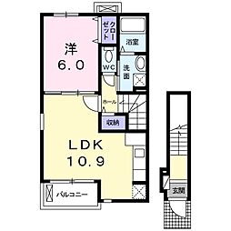 エクセレント 1LDKの間取図画像