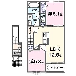 イーストコート3 2LDKの間取図画像