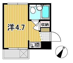 ハイツくれよん 1Kの間取図画像