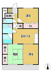 グランペールマンション 3DKの間取図画像