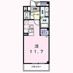 シャンテクレール ワンルームの間取図画像