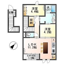 ヴァネッサベル(Vanessa Bell) 2LDKの間取図画像