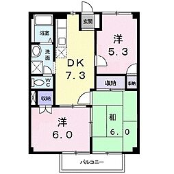 ヴィラマローネ 3DKの間取図画像