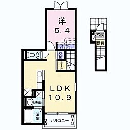 サニープレイス 1LDKの間取図画像