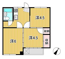 AK5ビル 3Kの間取図画像