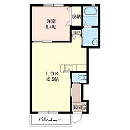 ファミール2 1LDKの間取図画像