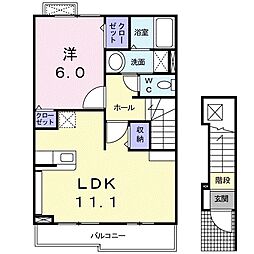 メゾンコリーヌ1 1LDKの間取図画像