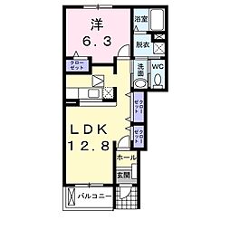 レジデンスK1 1LDKの間取図画像