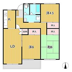 Jコーポ 3LDKの間取図画像