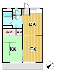 コガハウス 2DKの間取図画像
