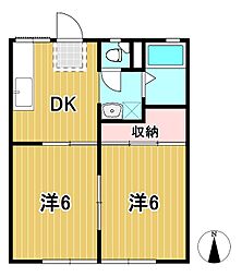 さとうハイツ 2DKの間取図画像