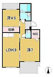 サンハイツ大みか 2LDKの間取図画像