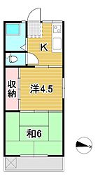 長山アパート 2Kの間取図画像