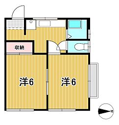 高橋アパート 2Kの間取図画像