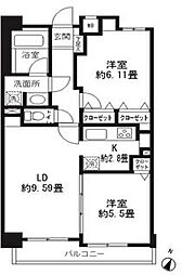 RESIDIA三軒茶屋2 2LDKの間取図画像