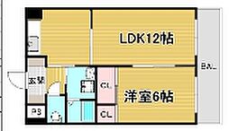 グローリー甲子園 1LDKの間取図画像