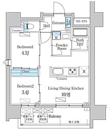 名古屋市千種区今池1丁目マンション 2LDKの間取図画像