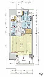 レオンコンフォート上本町 1Kの間取図画像