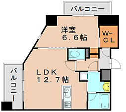 アクシオン吉塚プレミアム 1LDKの間取図画像