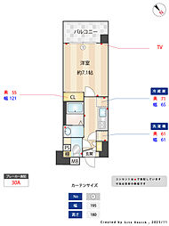 ウィルドゥ中洲 1Kの間取図画像