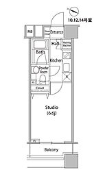ファーストリアルタワー新宿 1Kの間取図画像