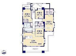 ローレルコート徳川 4LDKの間取図画像