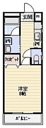 アーバンスペース伸明 1Kの間取図画像