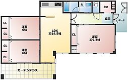 シャルムロアイヤル朝霧C3棟 3LDKの間取図画像