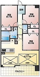 ワコーレ西明石駅前ガーデンズ 3LDKの間取図画像