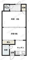 コーポ日前宮 2Kの間取図画像