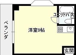 グランセオ屋形 ワンルームの間取図画像