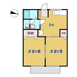 サニーダイガ 2DKの間取図画像