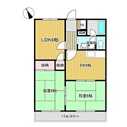 シャガール八子 3DKの間取図画像