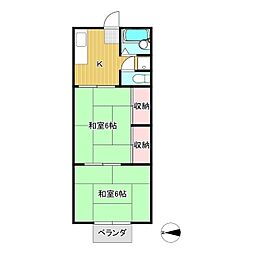 シャトレー2 2Kの間取図画像