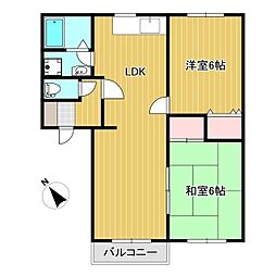 シャルマン・ヴィーB 2LDKの間取図画像
