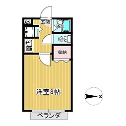 ブールバール北園 1Kの間取図画像