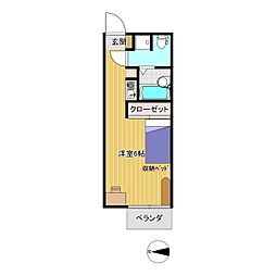ホワイトプラム6 ワンルームの間取図画像