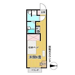 ホワイトプラム5 ワンルームの間取図画像