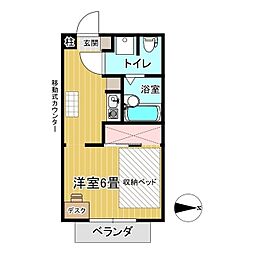 ホワイトプラム7 1Kの間取図画像