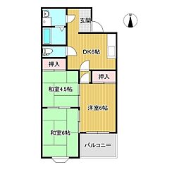 正木マンション 3DKの間取図画像