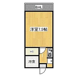 メゾン衆楽園 1Kの間取図画像