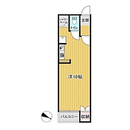 弥生ハイツ1 ワンルームの間取図画像
