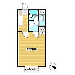 ルヴァンベール林田3 1Kの間取図画像